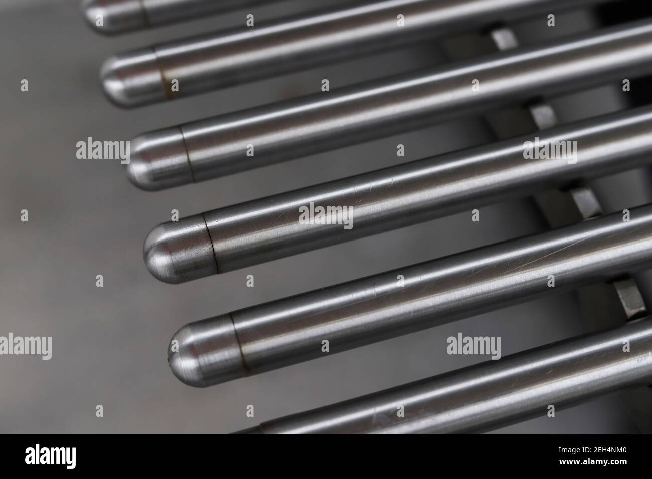 detail of diagonal round metal bars Stock Photo Alamy