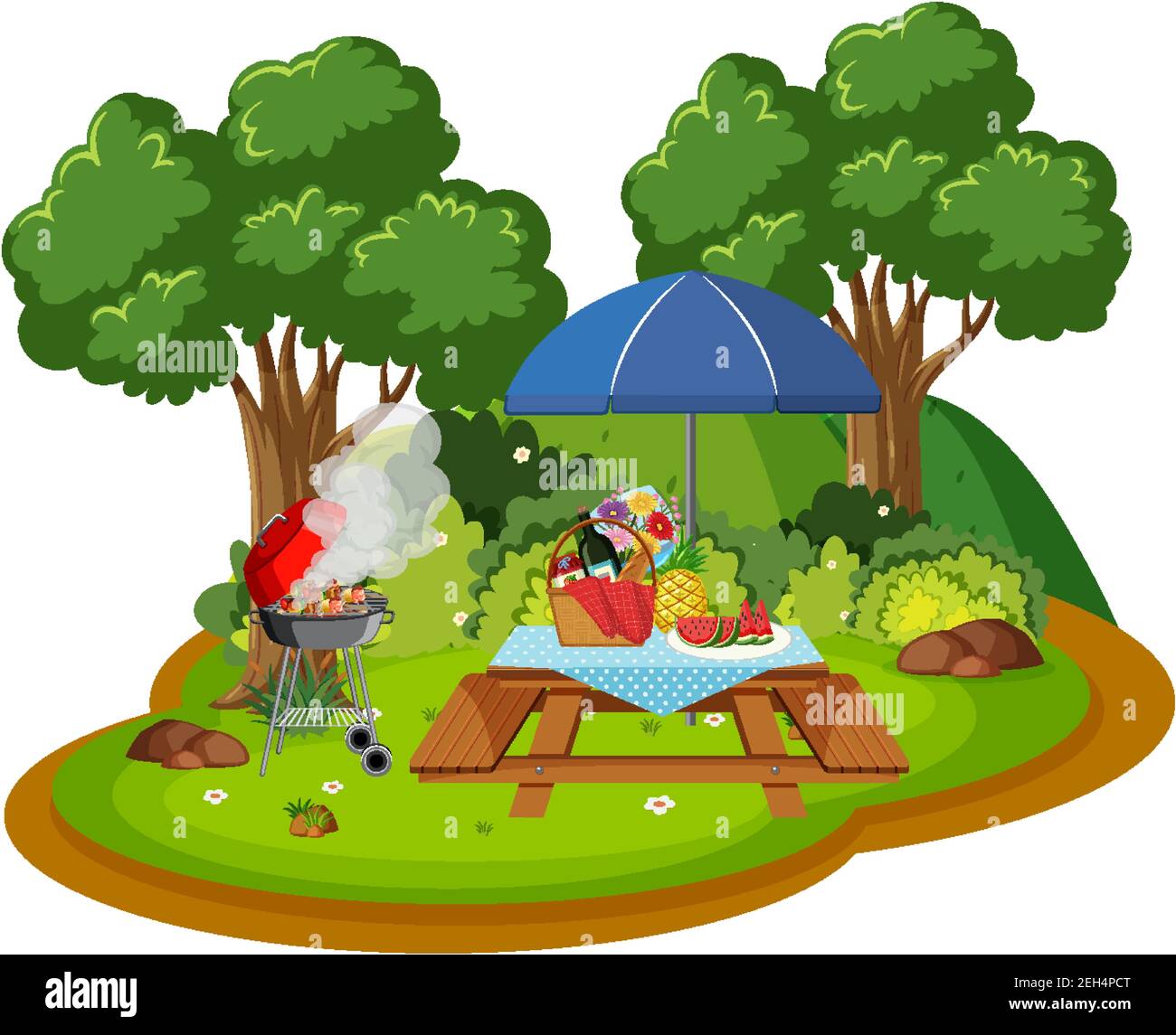 Picnic in nature scene illustration Stock Vector Image & Art - Alamy