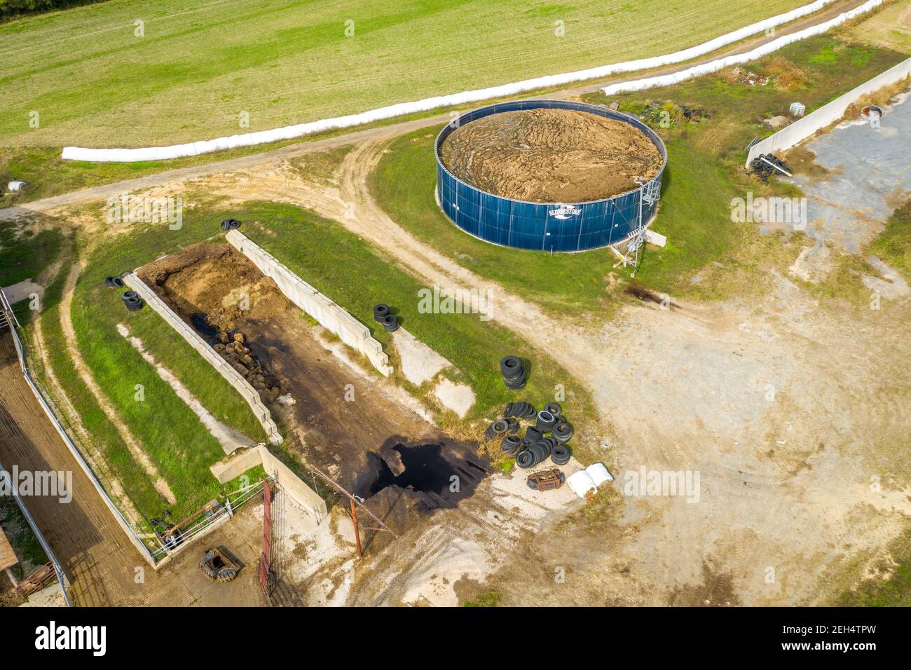 Dairy farm animal waste storage Stock Photo Alamy