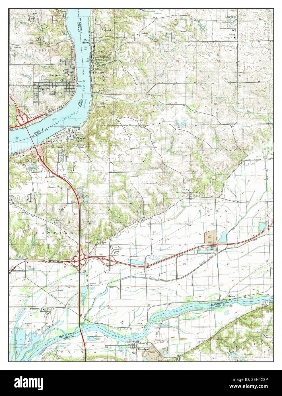 Port Byron, Illinois, map 1991, 124000, United States of America by Timeless Maps, data U.S