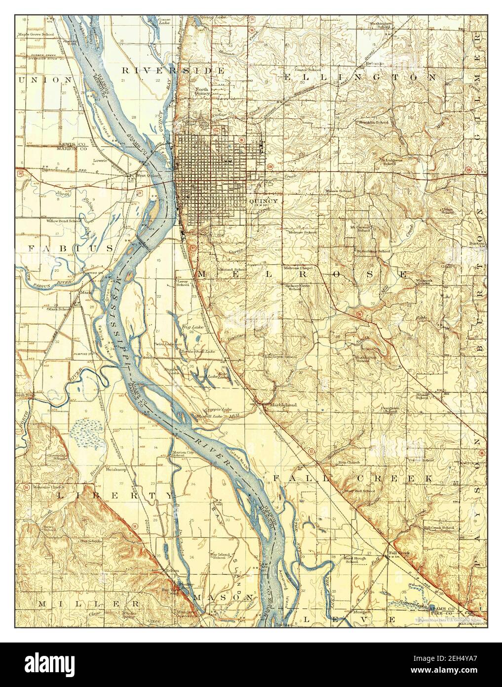 Quincy, Illinois, map 1944, 162500, United States of America by