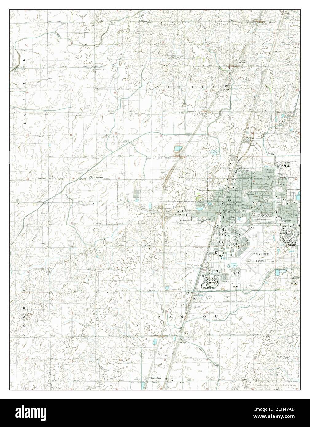 Rantoul, Illinois, map 1984, 124000, United States of America by
