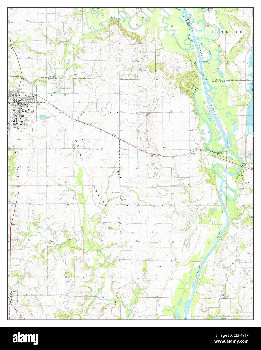 Red Bud, Illinois, map 1970, 124000, United States of America by