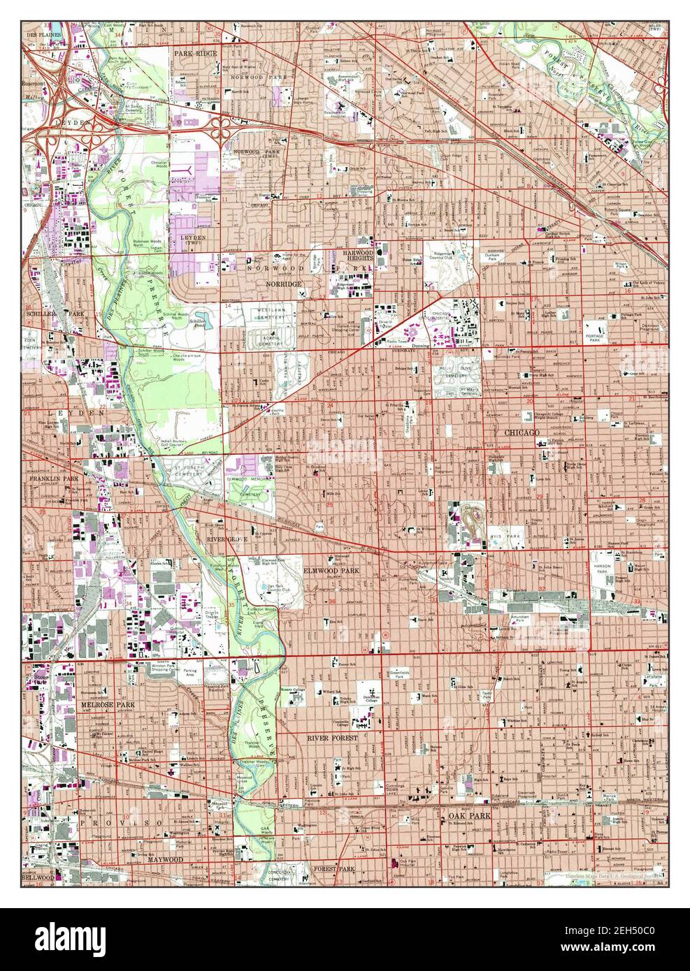 River Forest, Illinois, map 1963, 1:24000, United States of America by ...