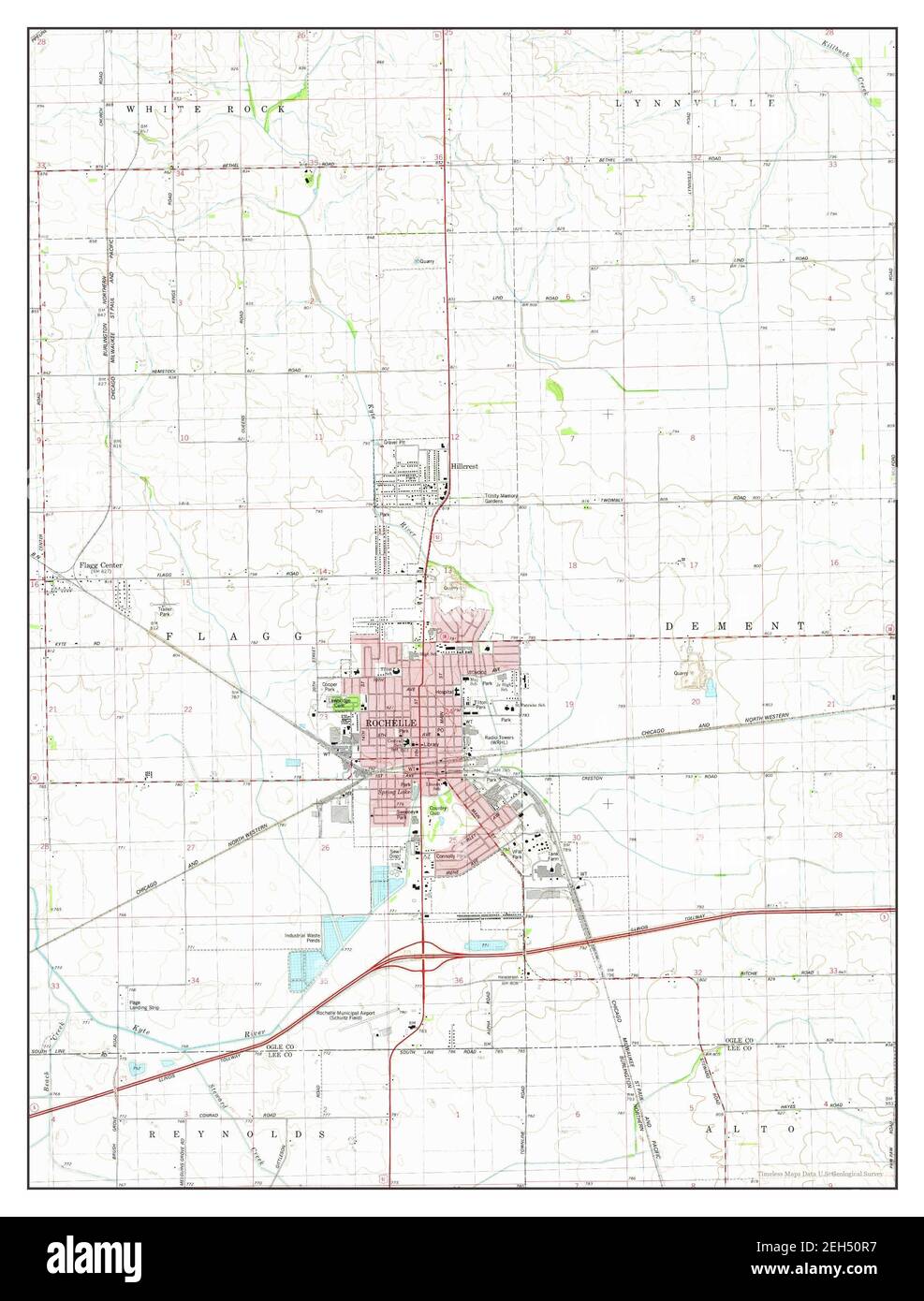 Rochelle, Illinois, map 1975, 124000, United States of America by