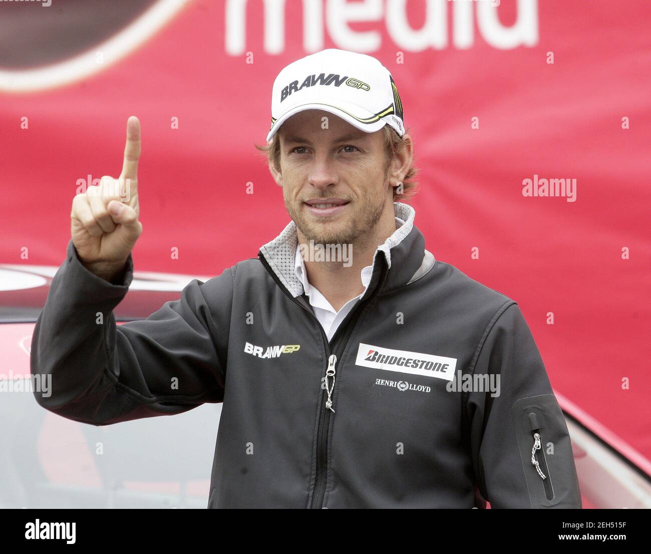 Formula One - F1 - Formula One World Champion Jenson Button celebrates Virgin Media's SpeedWeek50 at Bluewater - Bluewater, Greenhithe, Kent, DA9 9ST - 20/10/09  New Formula One World Champion Jenson Button at the Virgin Media's Speed Week 50 at Bluewater  Mandatory Credit: Action Images / Matthew Childs  Livepic Stock Photo