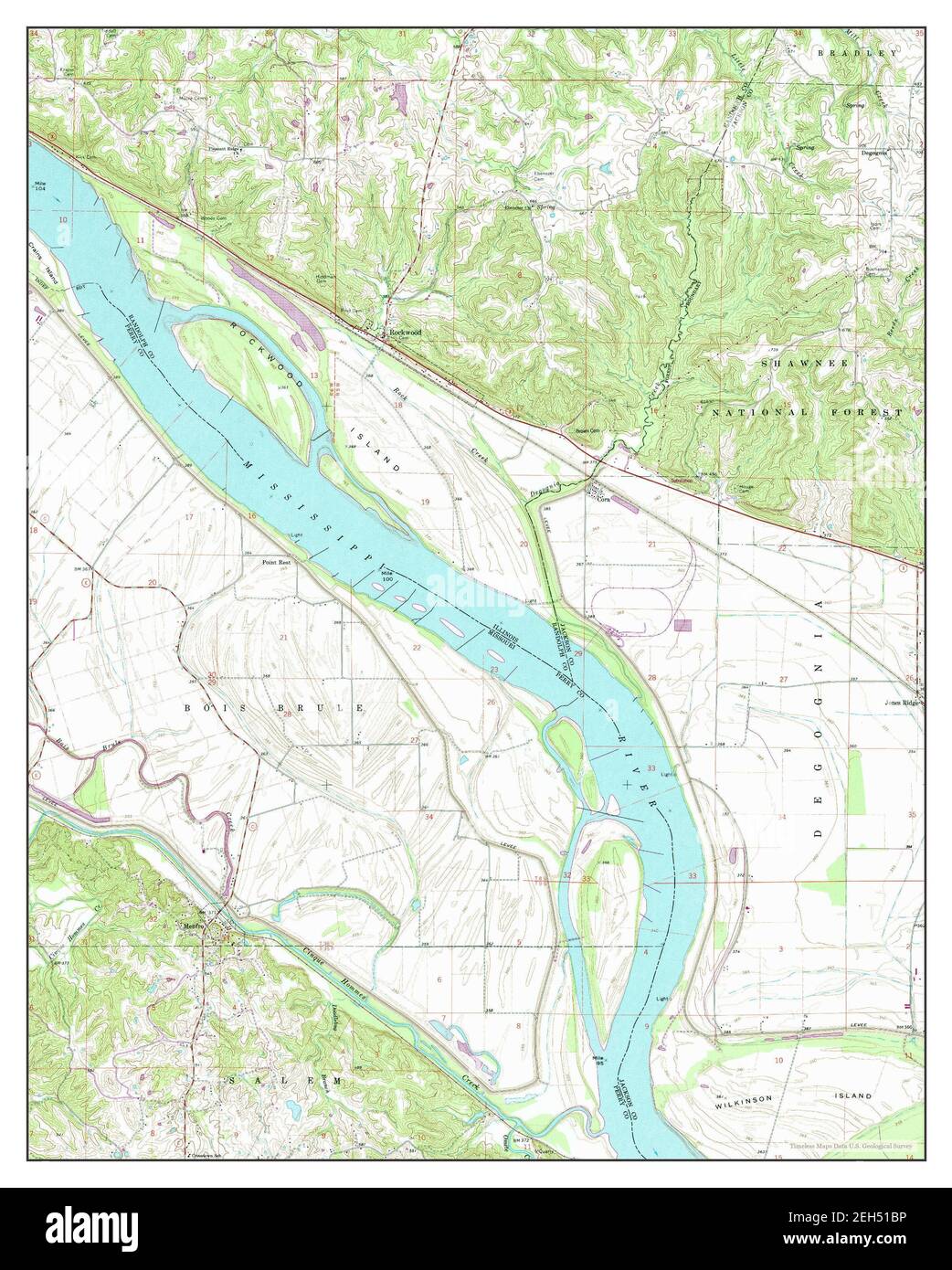 Rockwood, Illinois, map 1968, 124000, United States of America by