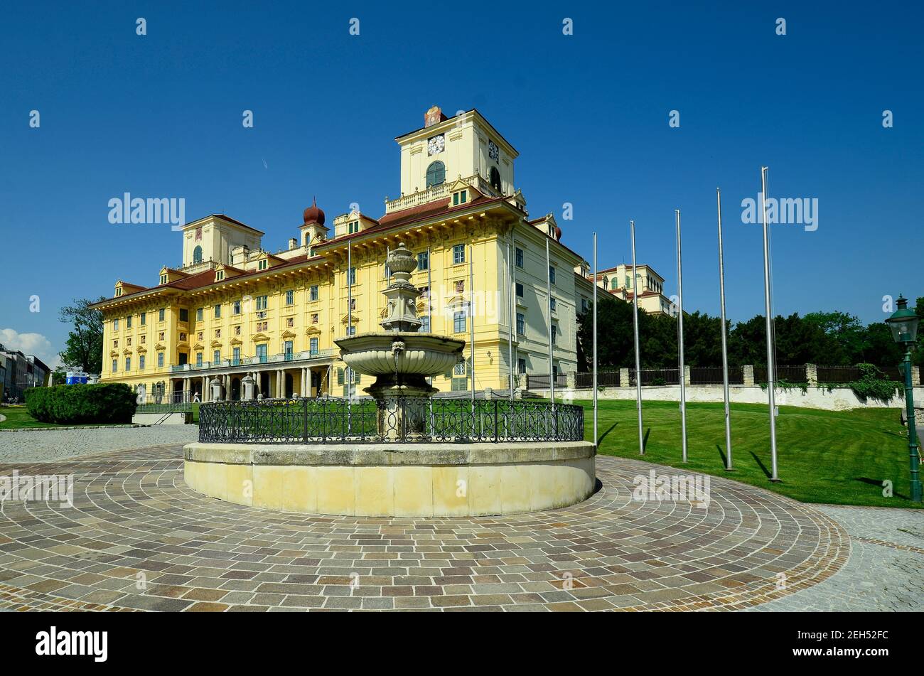 Eisenstadt, Austria - May 24th 2007: Castle Esterhazy preferred place for exhibitions and concerts and landmark of the capital of Burgenland Stock Photo
