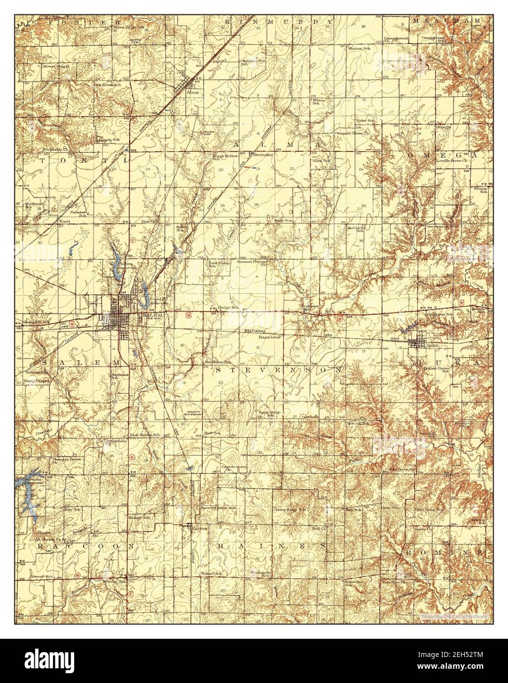 Salem, Illinois, map 1938, 162500, United States of America by