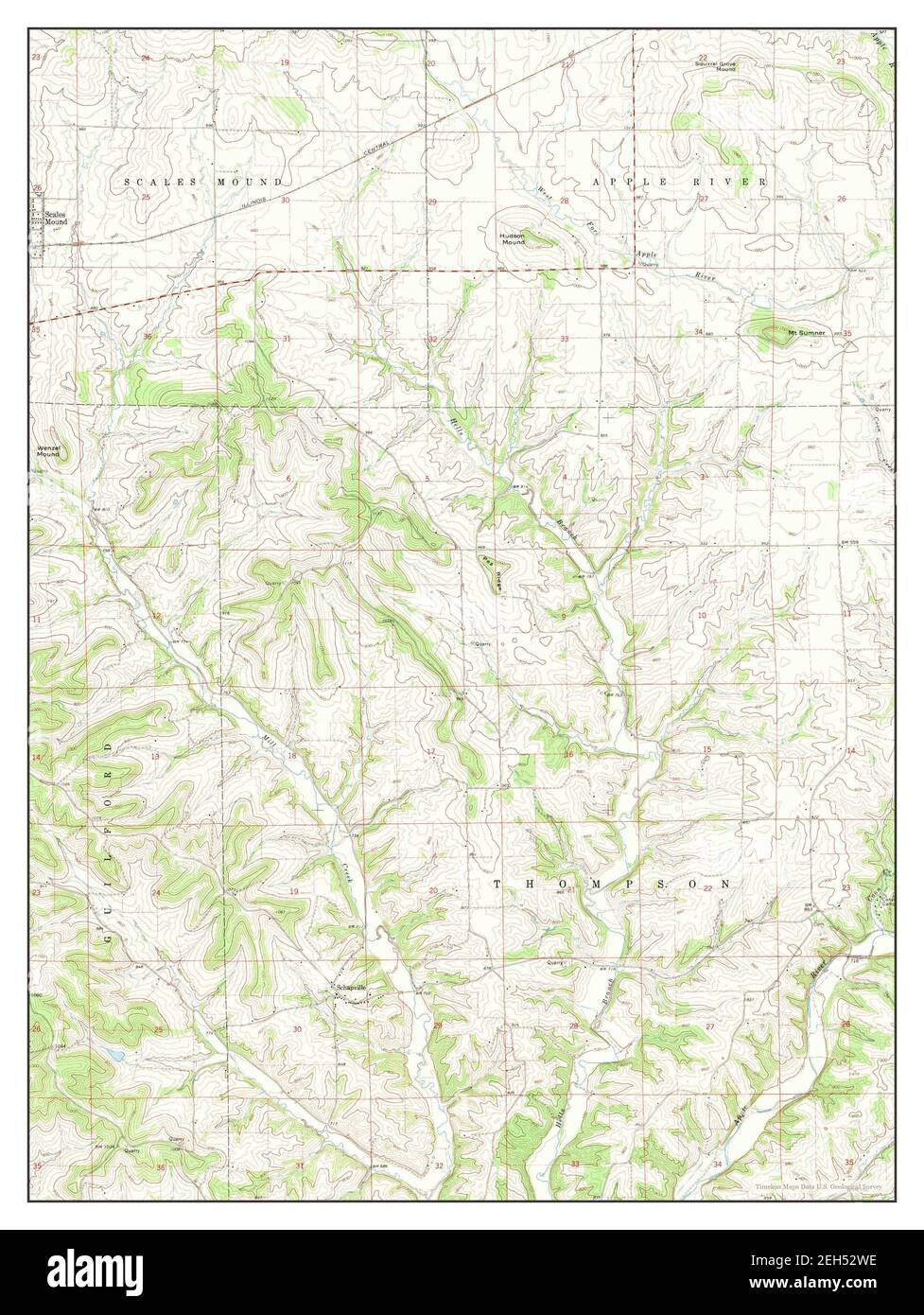 Scales Mound East, Illinois, map 1968, 124000, United States of America by Timeless Maps, data
