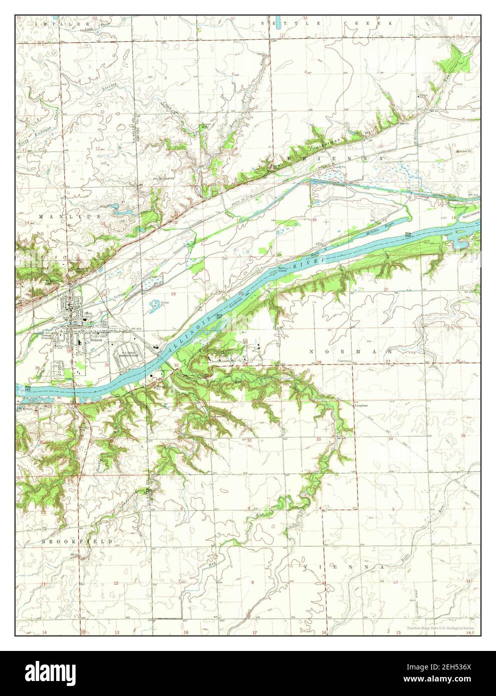 Seneca, Illinois, map 1970, 124000, United States of America by