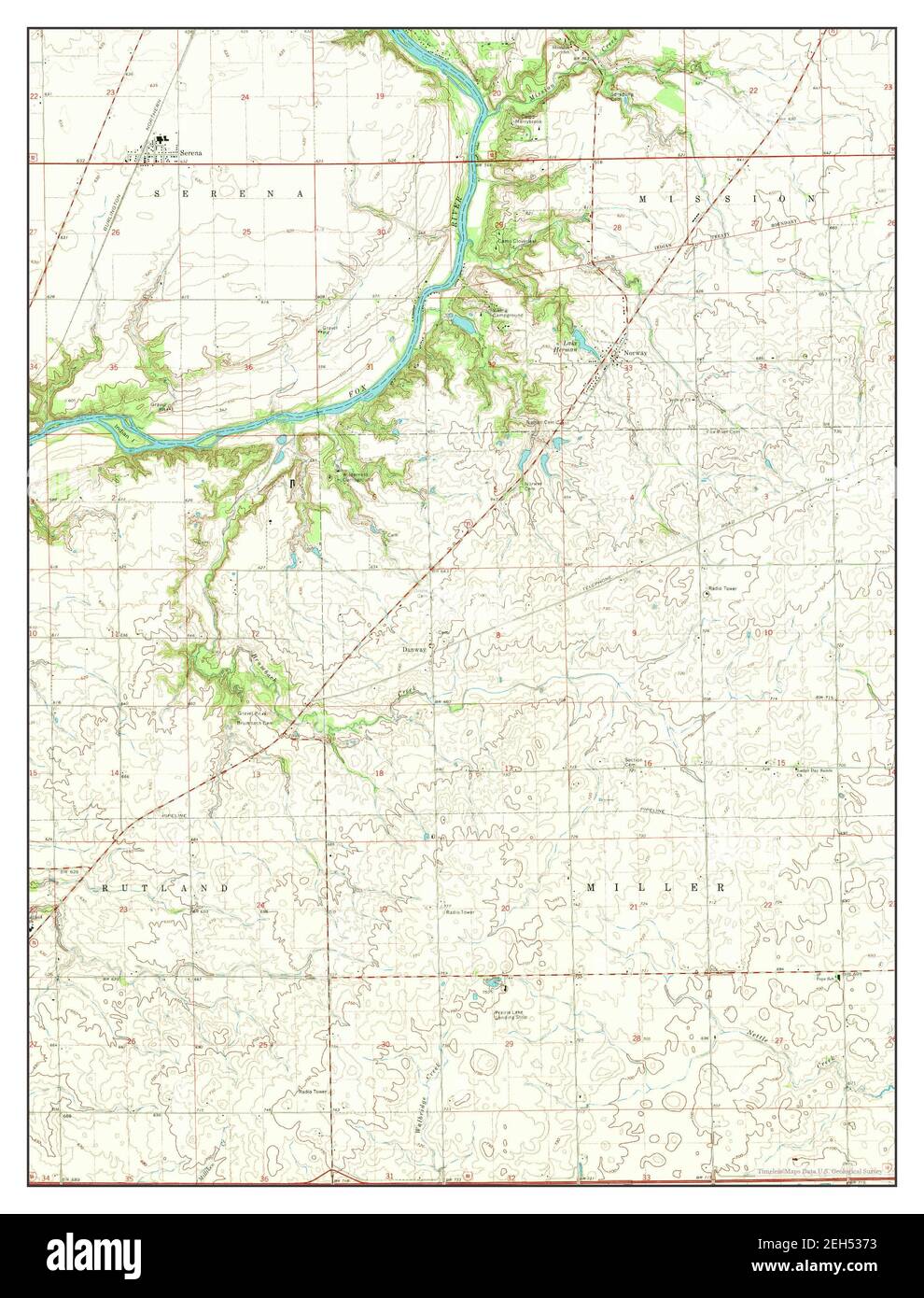 Serena, Illinois, map 1970, 124000, United States of America by