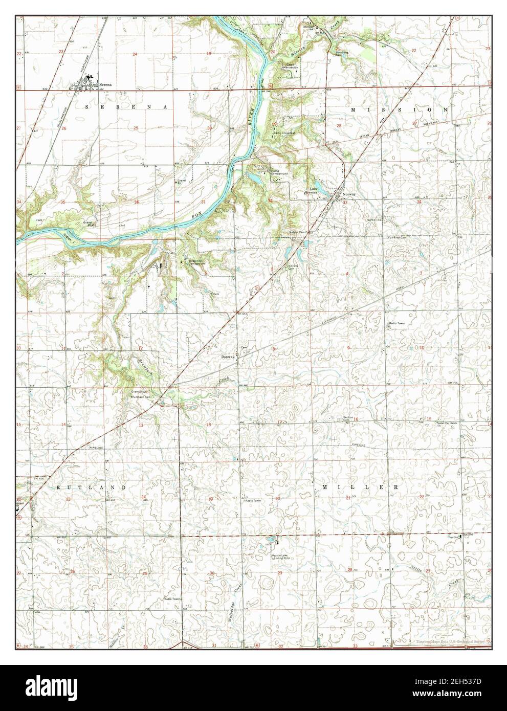 Serena, Illinois, map 1970, 124000, United States of America by