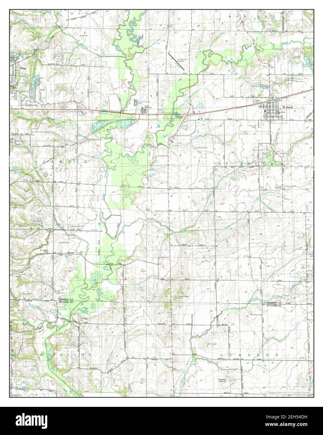 St Jacob, Illinois, map 1991, 124000, United States of America by