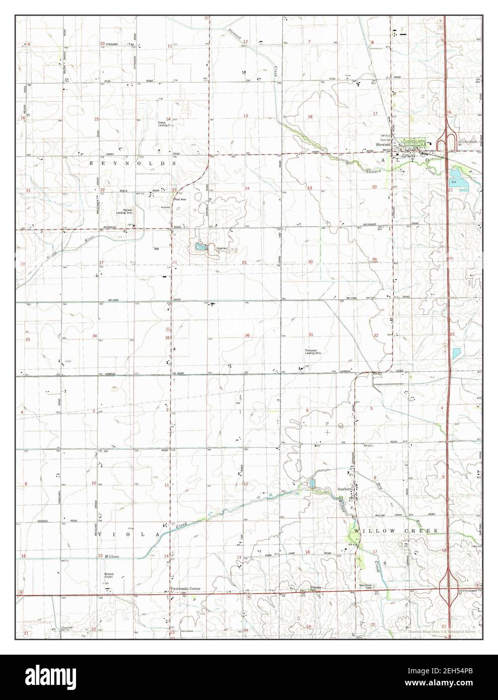 Steward, Illinois, map 1993, 124000, United States of America by