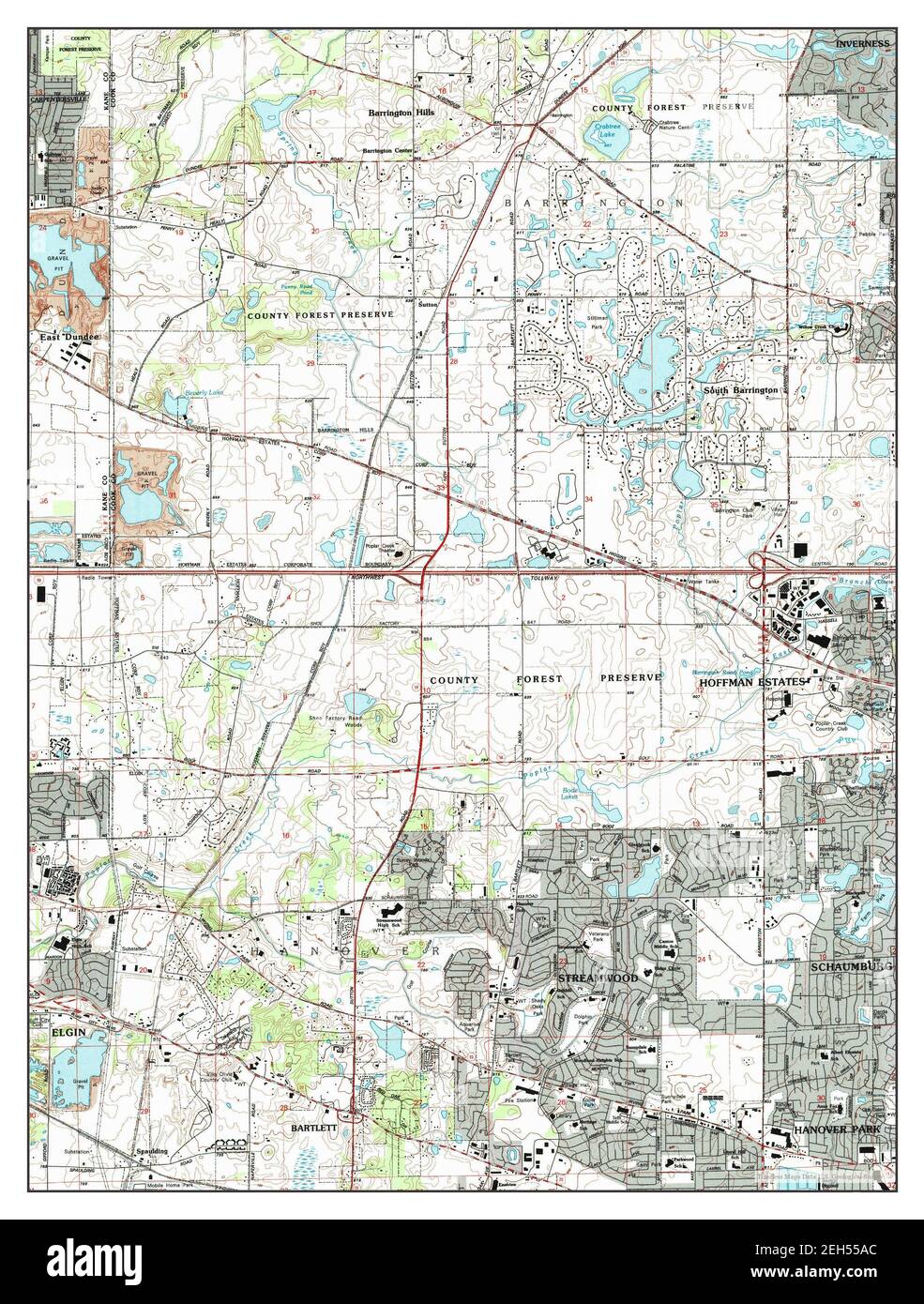 Streamwood, Illinois, map 1993, 124000, United States of America by