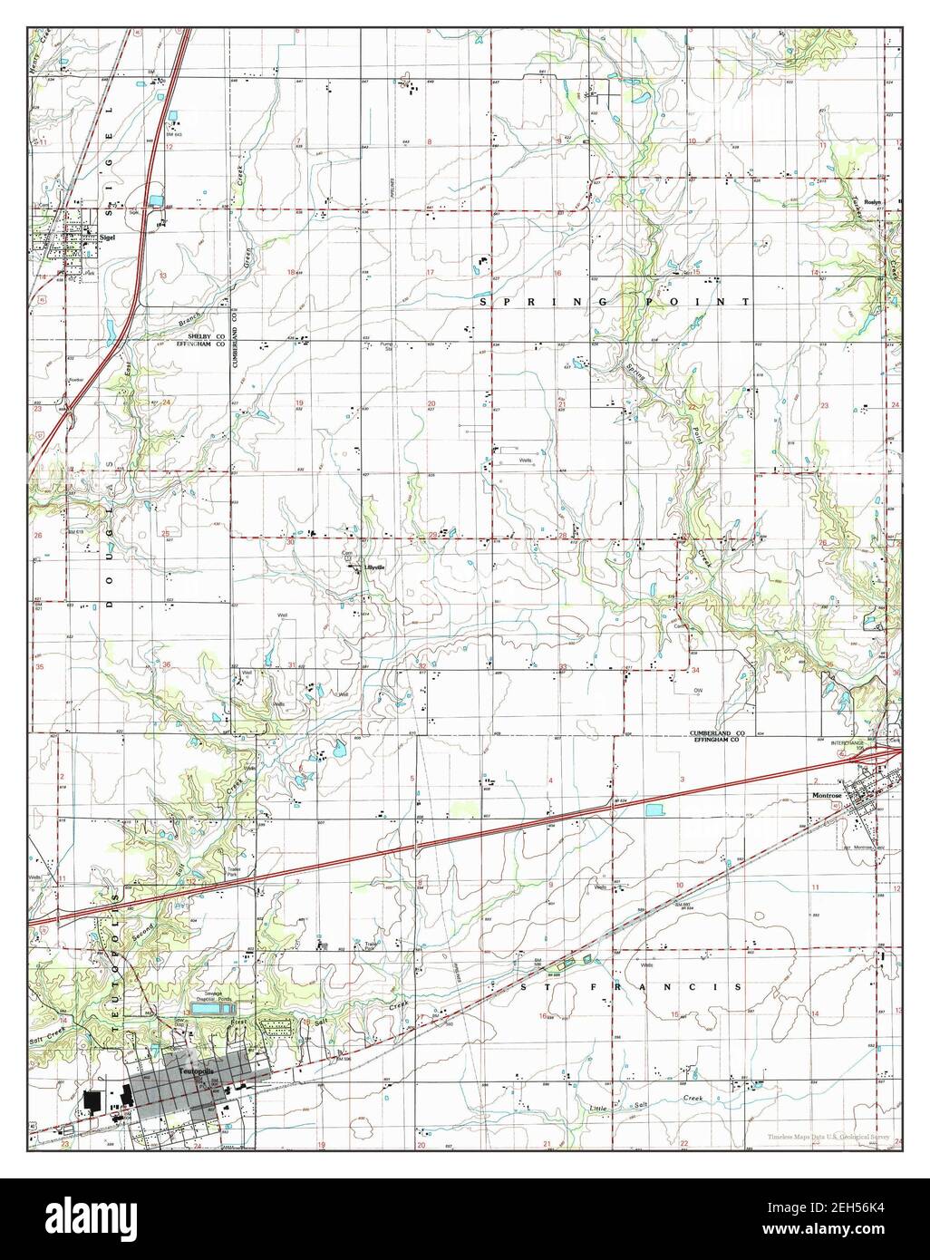 Teutopolis, Illinois, map 1998, 124000, United States of America by