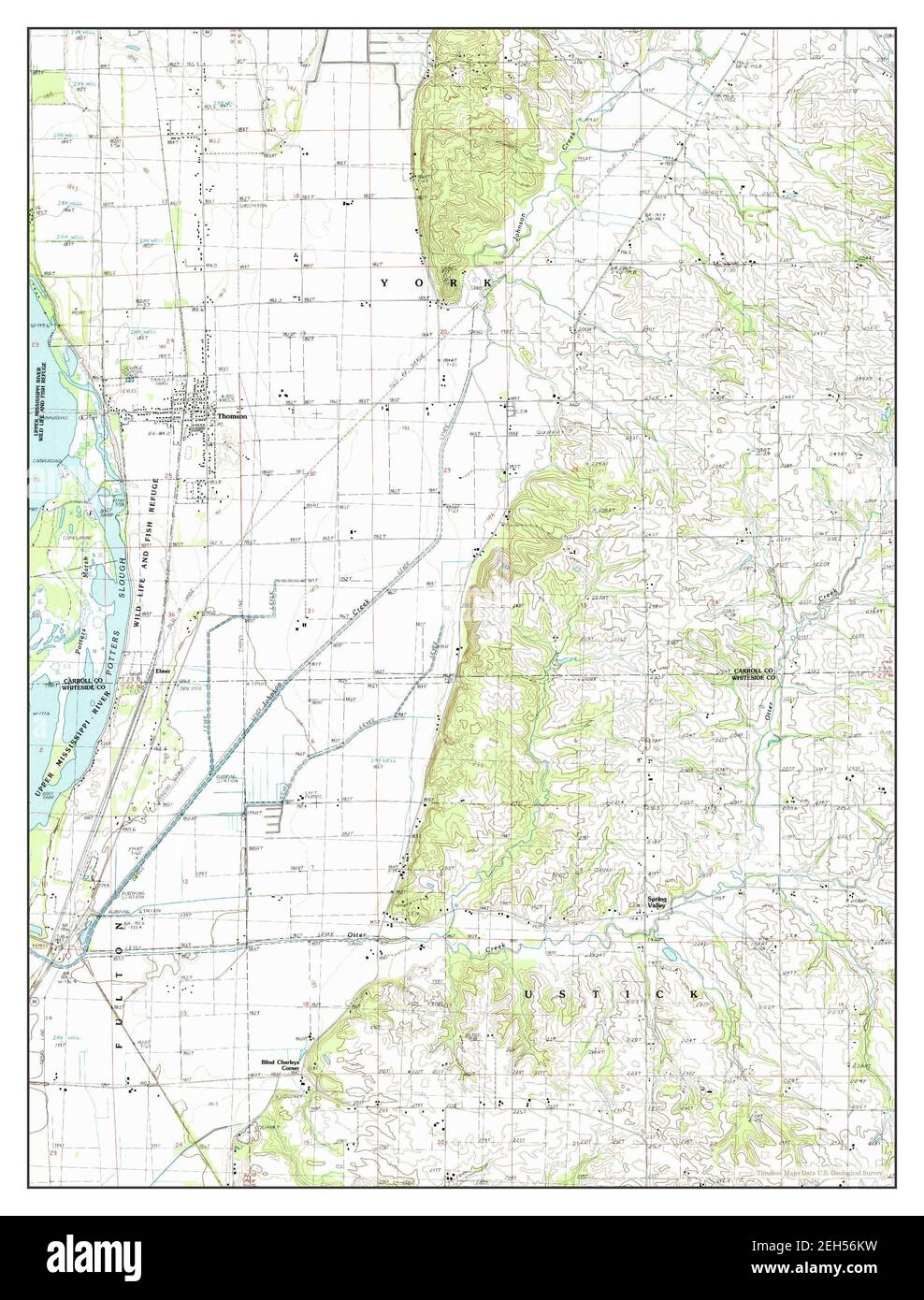 Thomson, Illinois, map 1985, 124000, United States of America by
