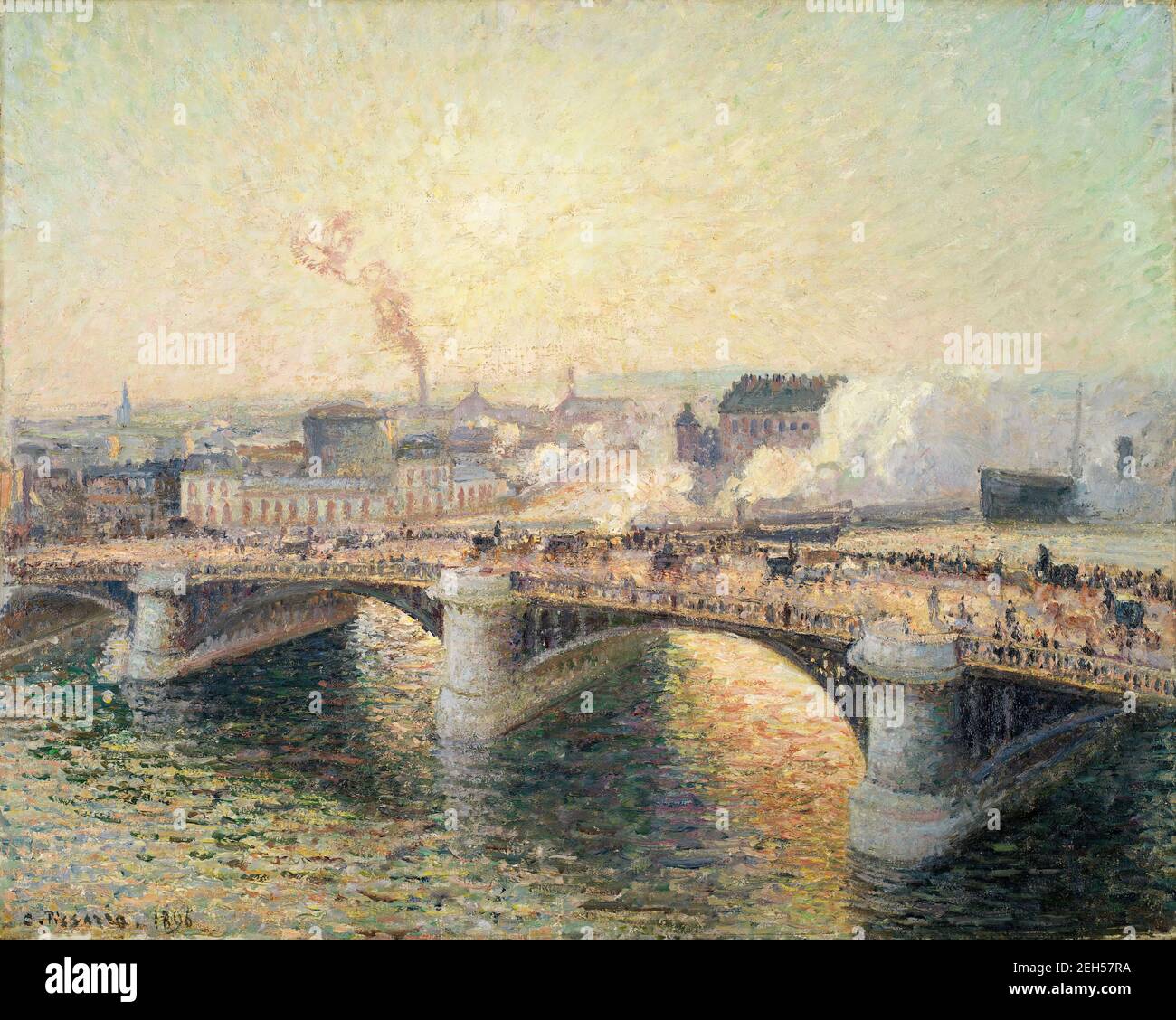 Le Pont Boieldieu a Rouen, Soleil Couchant, 1895 by Camille