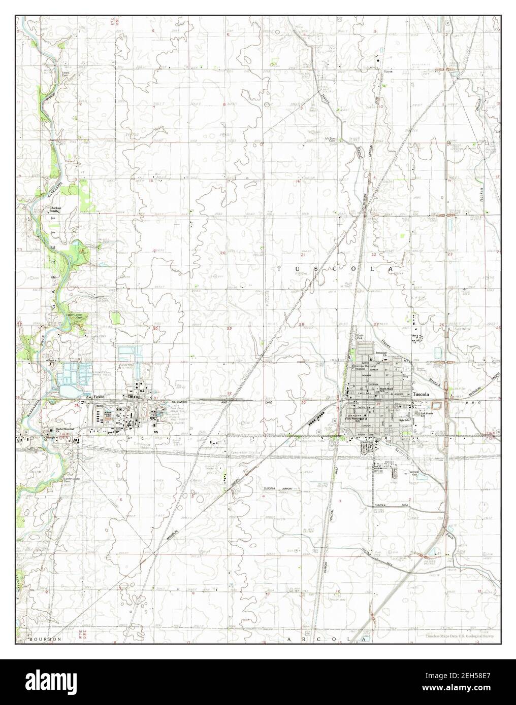 Tuscola, Illinois, map 1983, 124000, United States of America by