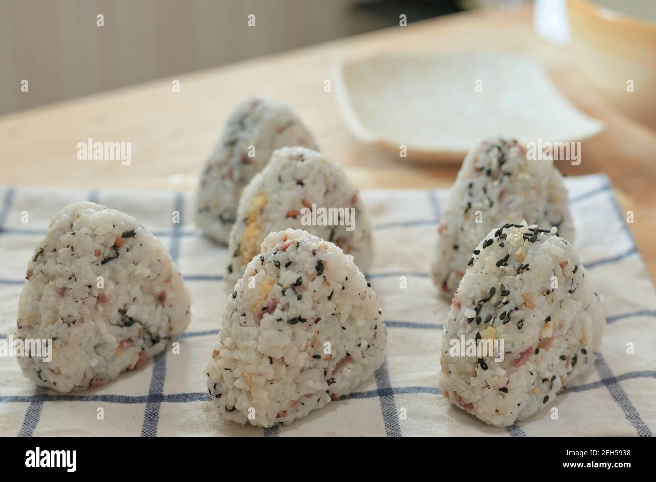 Cooked Japanese rice balls Stock Photo - Alamy