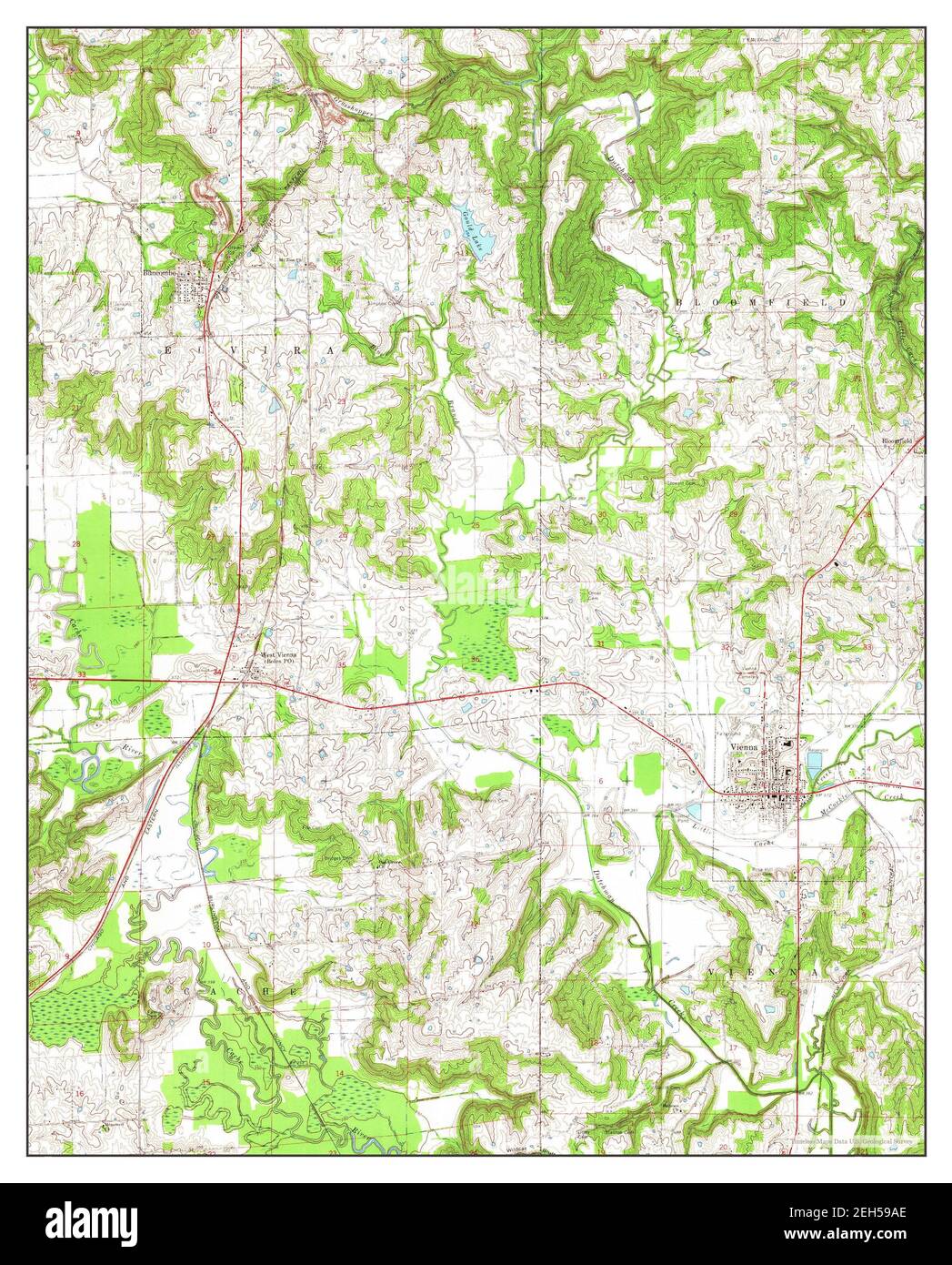 Vienna, Illinois, map 1966, 124000, United States of America by Timeless Maps, data U.S
