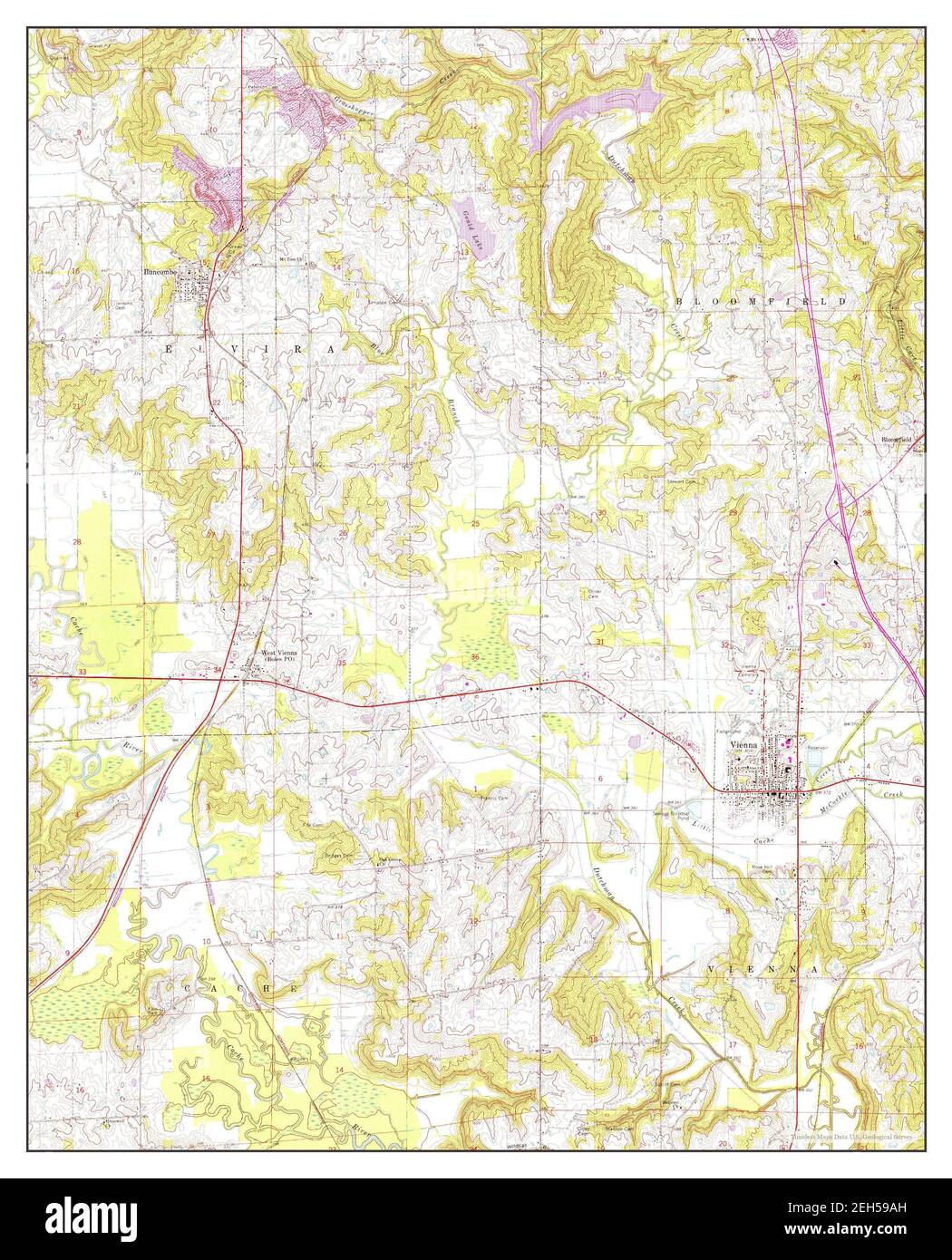 Vienna, Illinois, map 1966, 124000, United States of America by Timeless Maps, data U.S