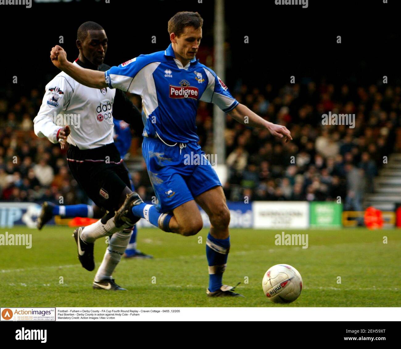 Football Fulham V Derby County Fa Cup Fourth Round Replay Craven Cottage 04 05 12 2 05 Paul Boertien Derby County In Action Against Andrew Cole Fulham Mandatory Credit Action Images Alex Morton Stock Photo Alamy