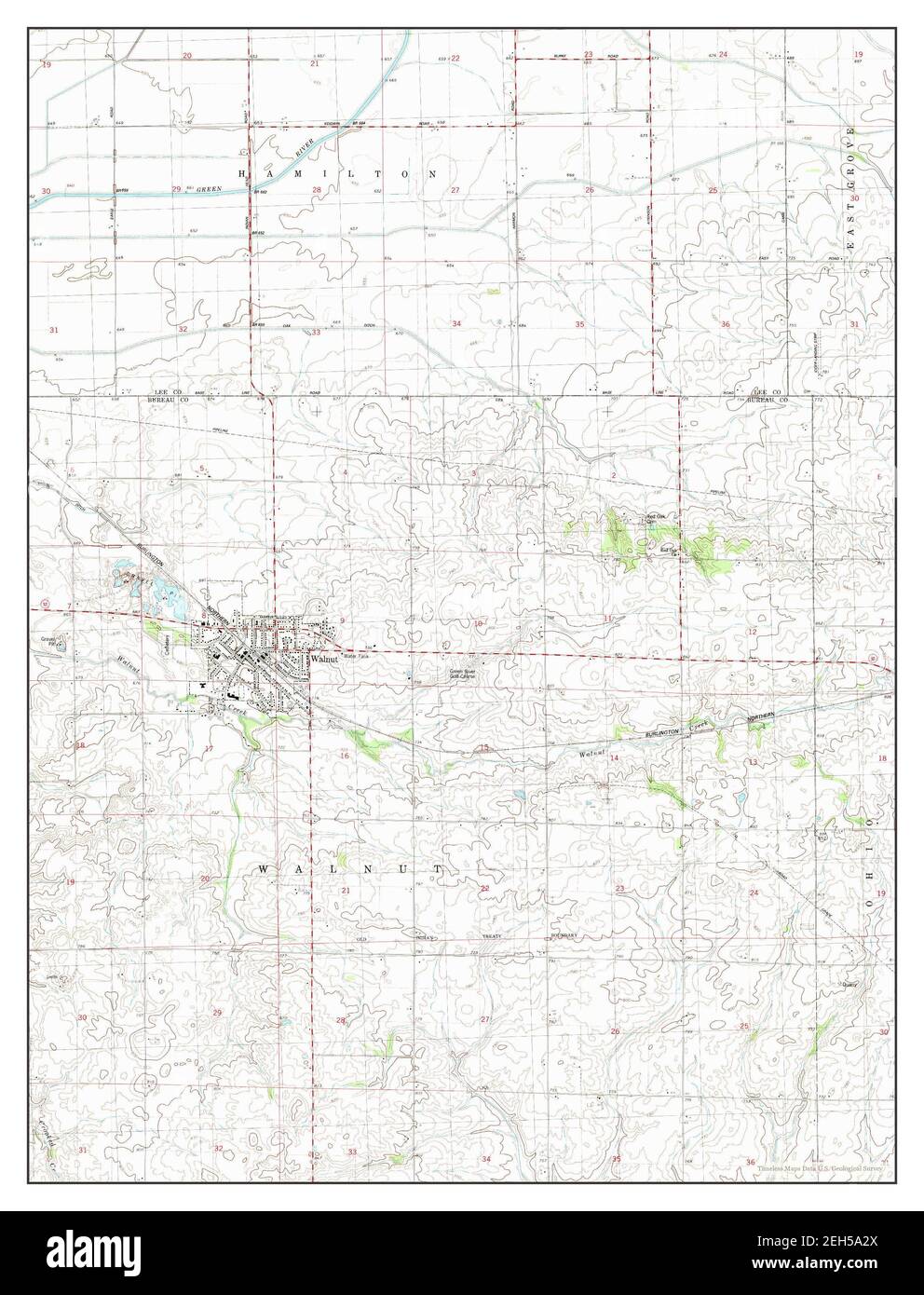 Walnut, Illinois, map 1982, 124000, United States of America by