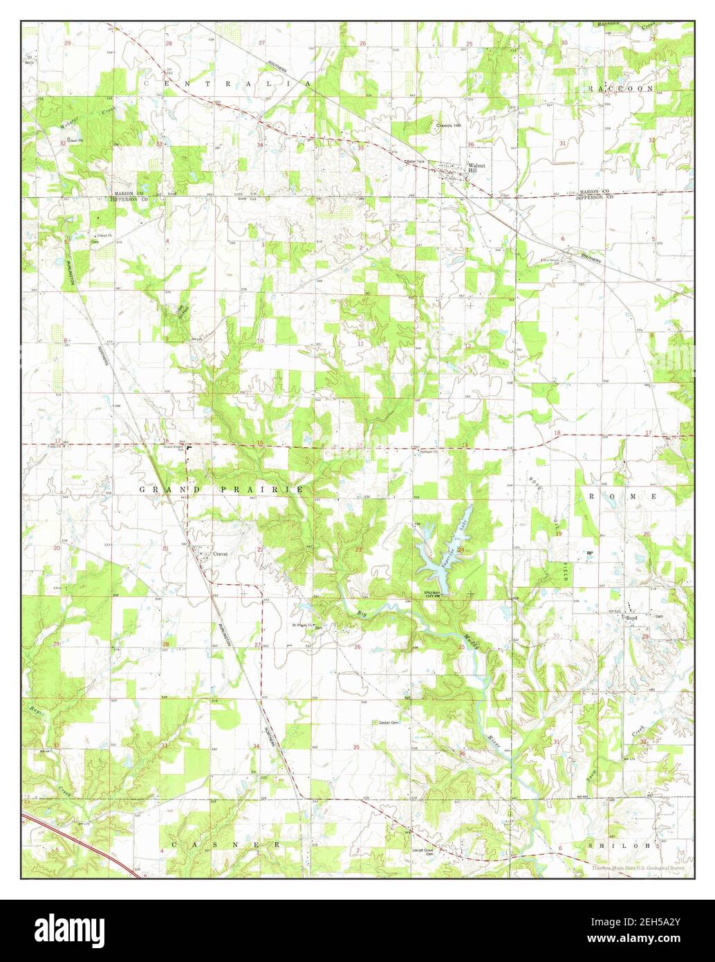 Walnut Hill, Illinois, map 1974, 124000, United States of America by