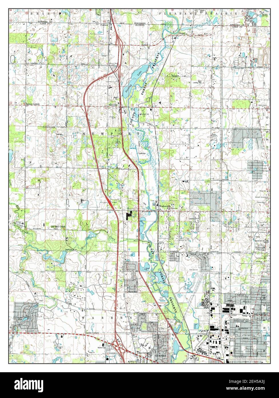 Wadsworth, Illinois, map 1993, 124000, United States of America by Timeless Maps, data U.S