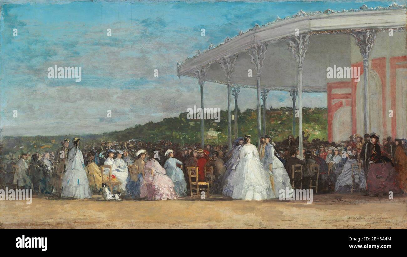 Concert at the Casino of Deauville, 1865. Stock Photo