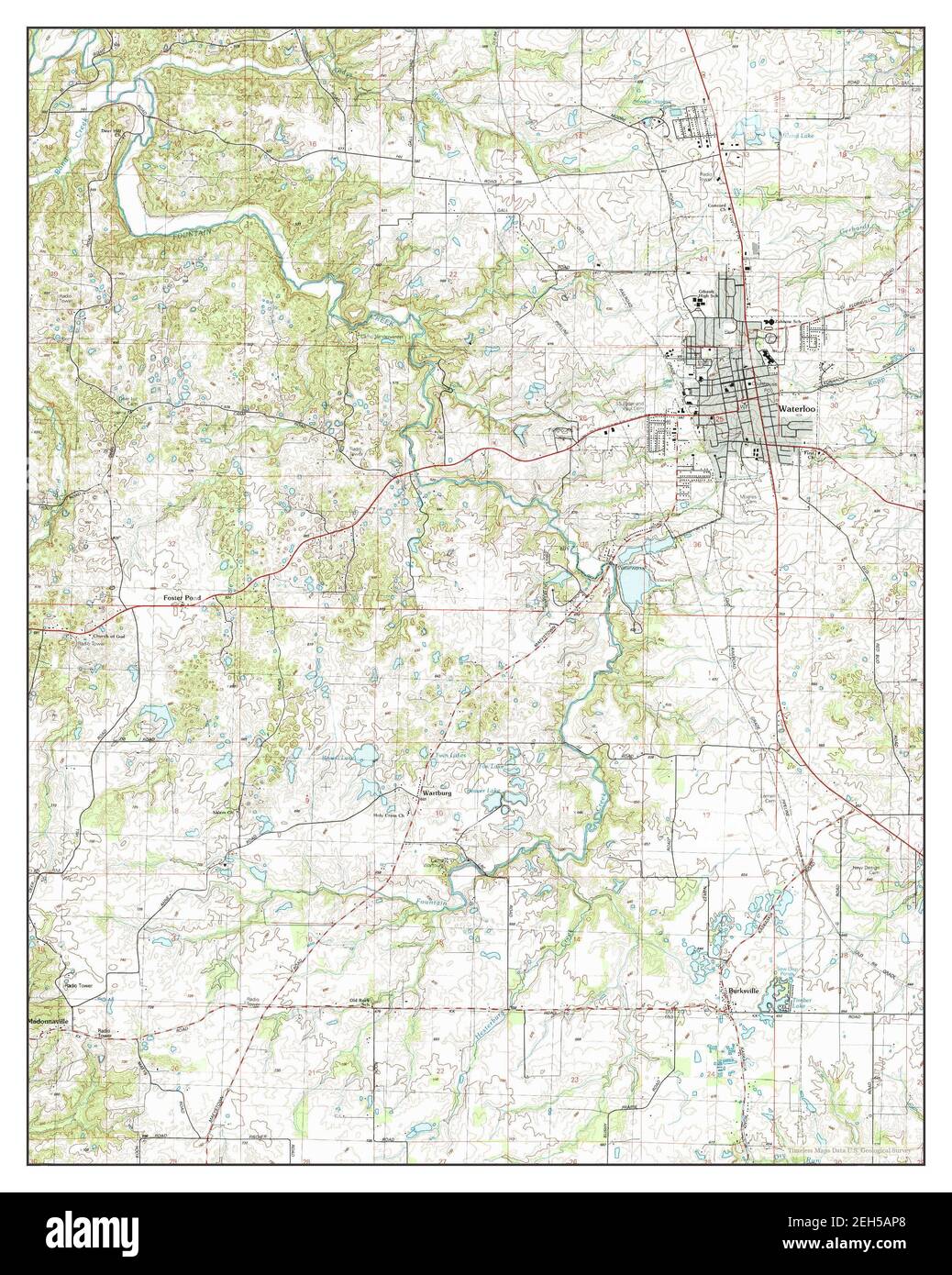 Waterloo, Illinois, map 1991, 124000, United States of America by