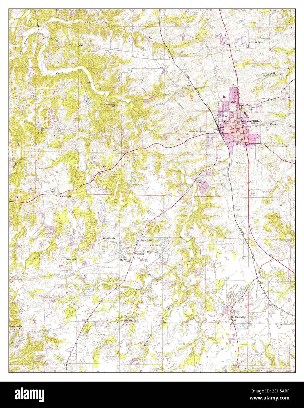 Waterloo, Illinois, map 1954, 124000, United States of America by