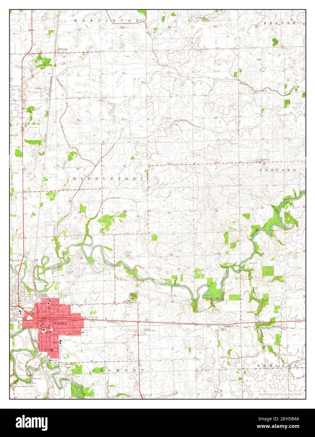 Watseka map hires stock photography and images Alamy