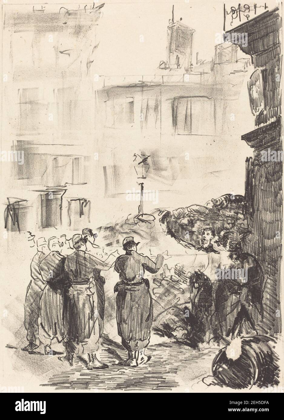 The Barricade (La barricade), 1871 Stock Photo Alamy