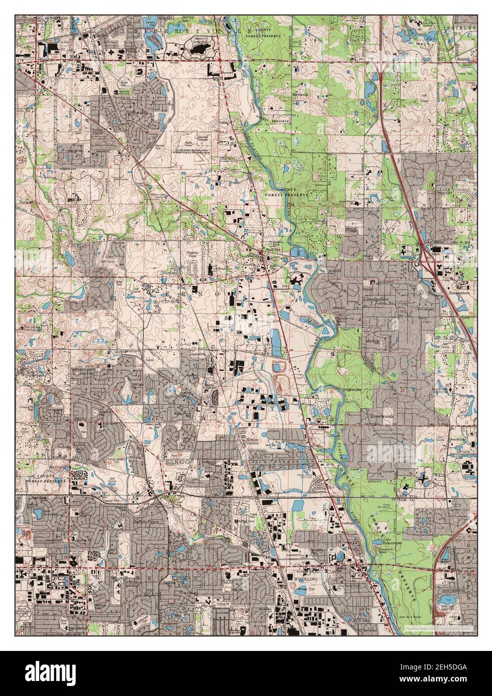 Wheeling, Illinois, map 1993, 124000, United States of America by