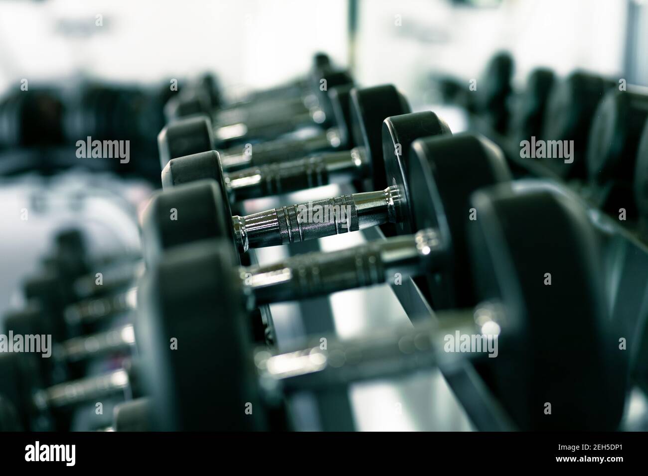 Dumbbell rack holding dumbbells hi-res stock photography and images - Alamy