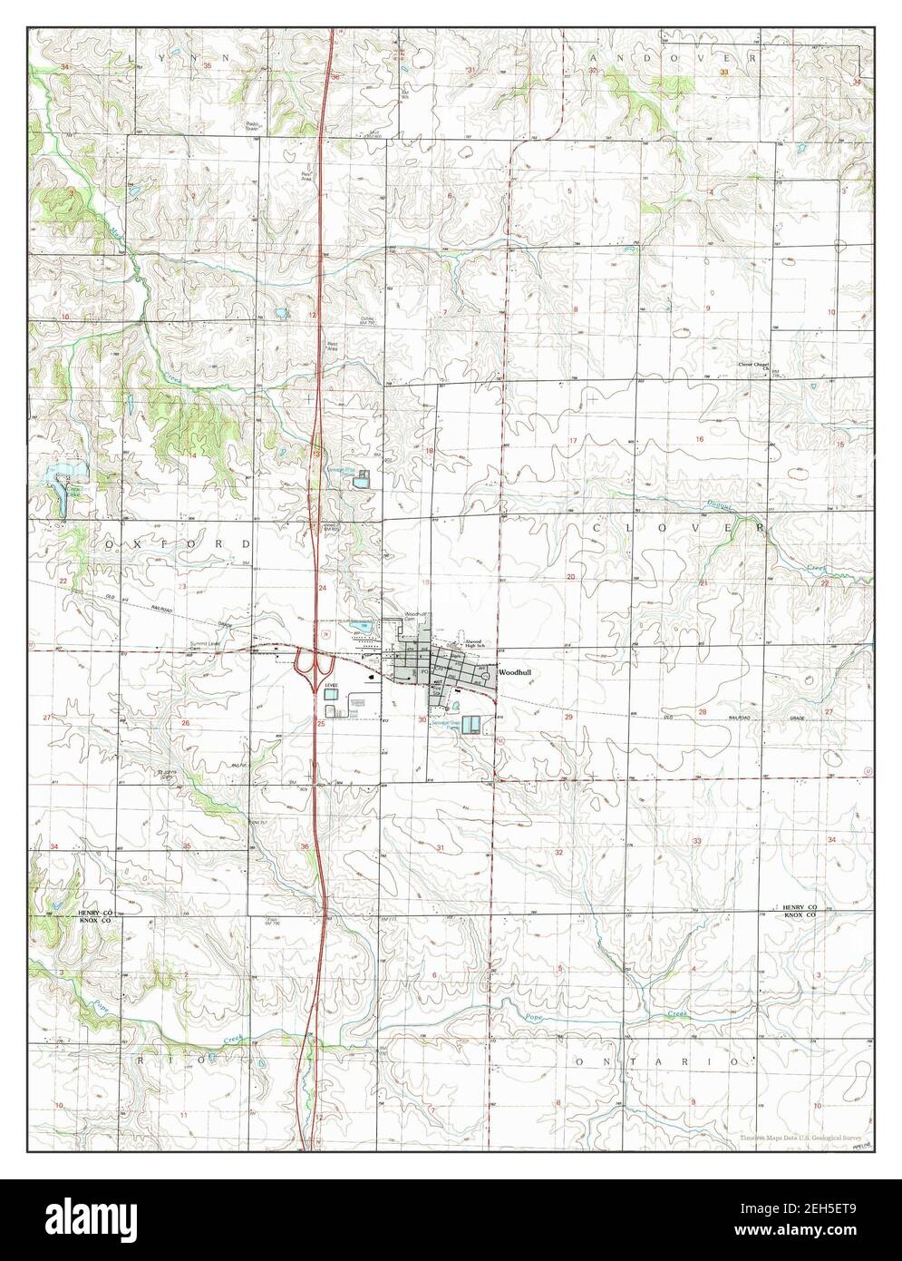 Woodhull, Illinois, map 1992, 124000, United States of America by Timeless Maps, data U.S