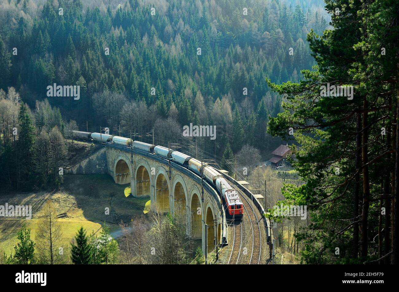 Austria Train On Viaduct Of Semmering Railway Oldest Mountain austria-train-on-viaduct-of-semmering-railway-oldest-mountain