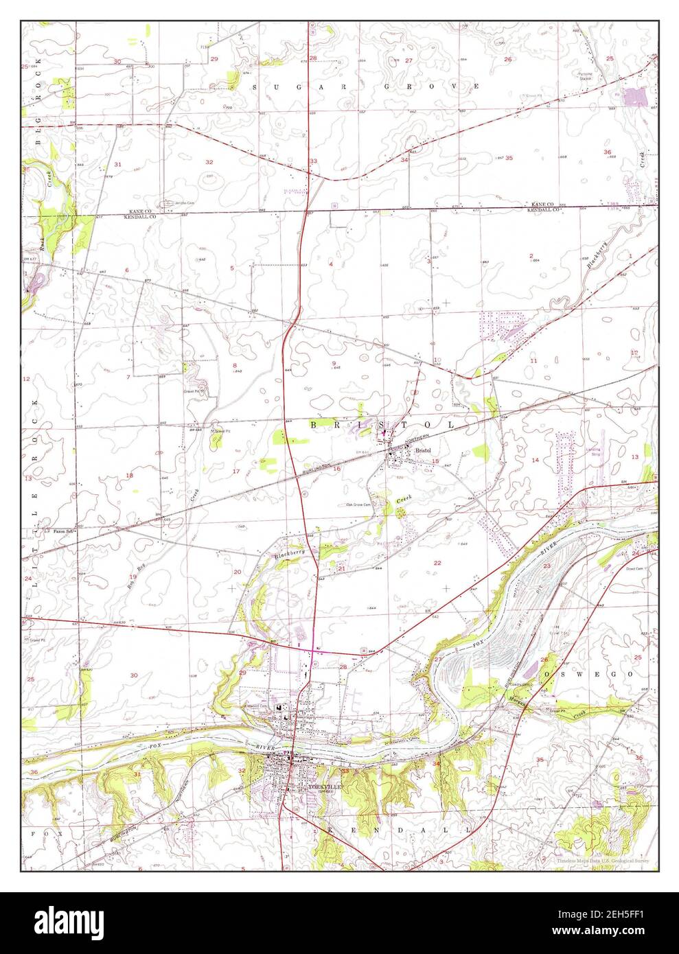 Yorkville, Illinois, map 1953, 124000, United States of America by Timeless Maps, data U.S