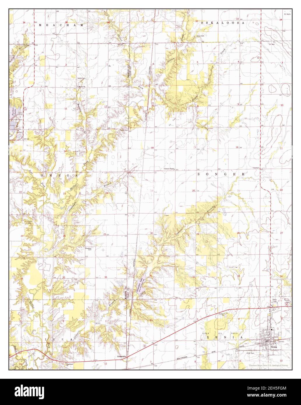 Xenia, Illinois, map 1968, 124000, United States of America by