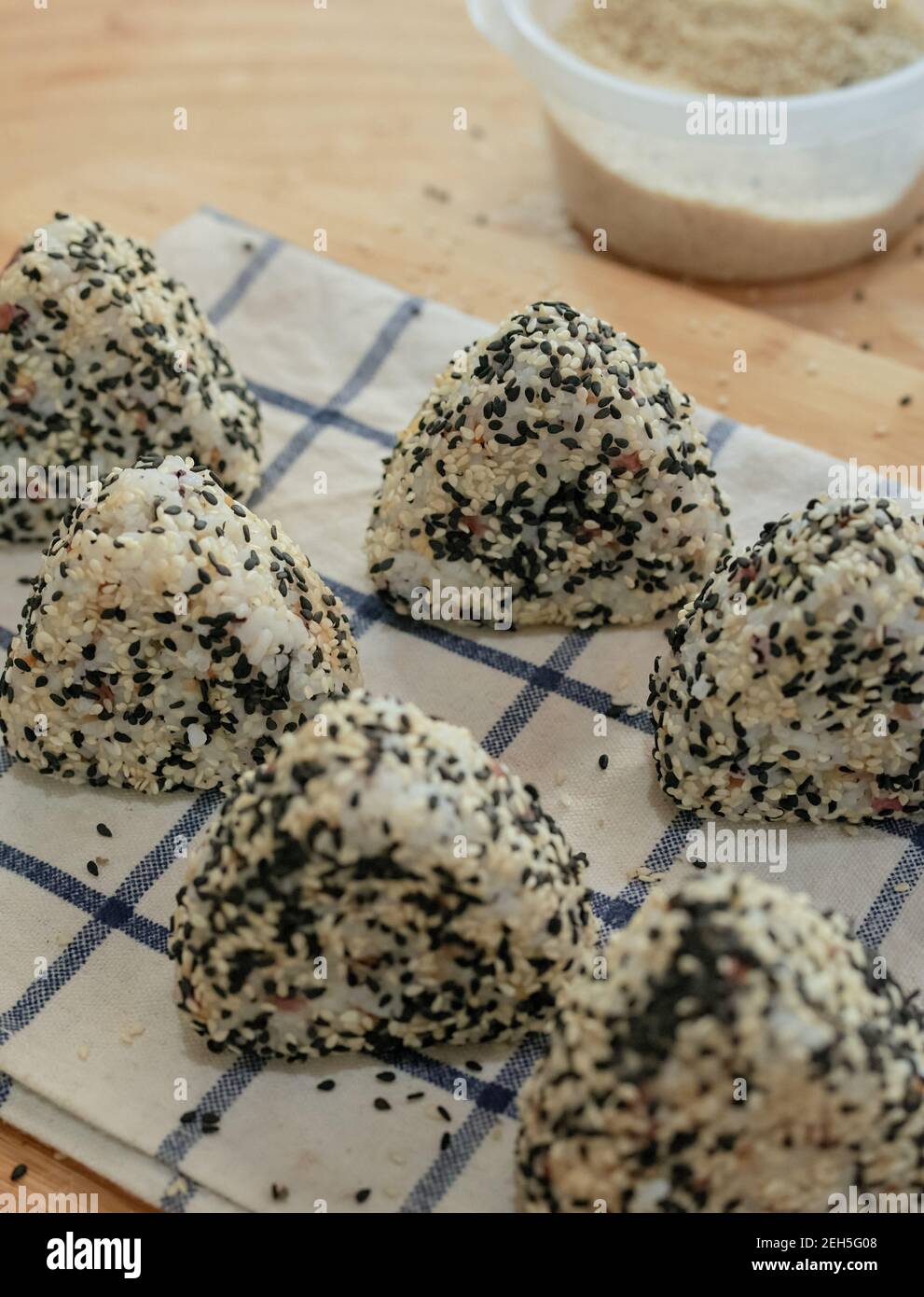 Cooked Japanese rice balls Stock Photo - Alamy