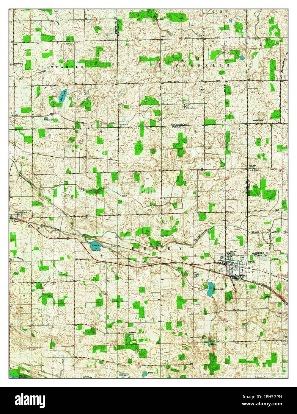 Akron, Indiana, map 1962, 1:24000, United States of America by Timeless Maps, data U.S. Geological Survey Stock Photo