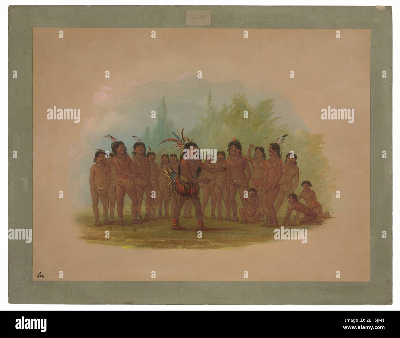 Zurumati Indians, 1854/1869. O-be-lohts-dy-ke-dy-ke (witch doctor talking to the sun) Stock Photo