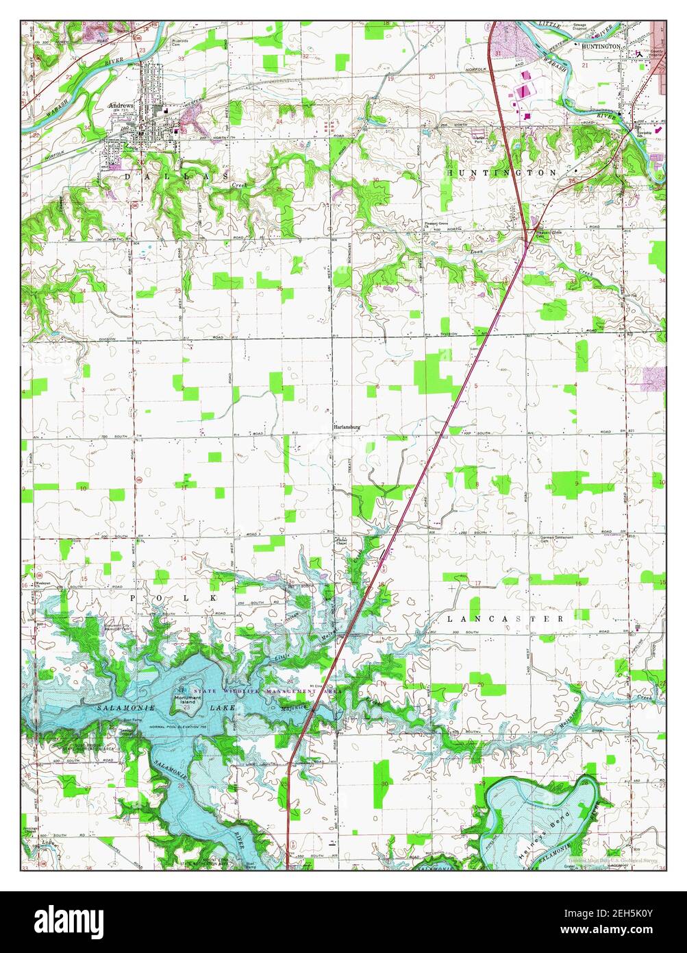 Andrews, Indiana, map 1969, 124000, United States of America by