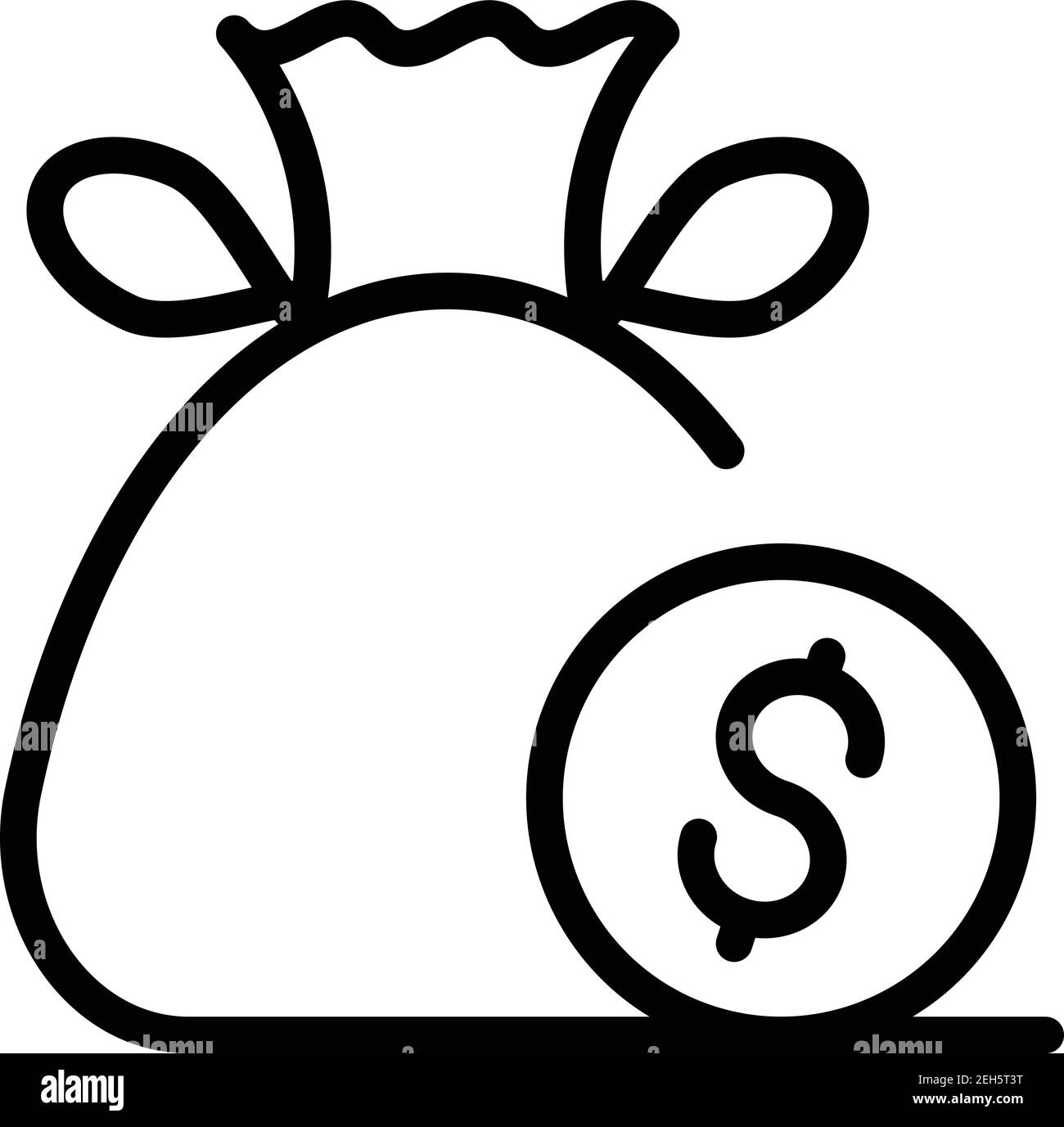 Bag of money icon. Outline bag of money vector icon for web design ...