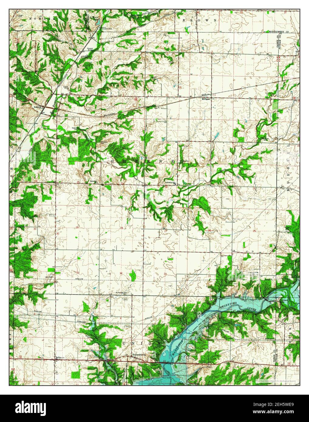 Bellmore, Indiana, map 1963, 124000, United States of America by