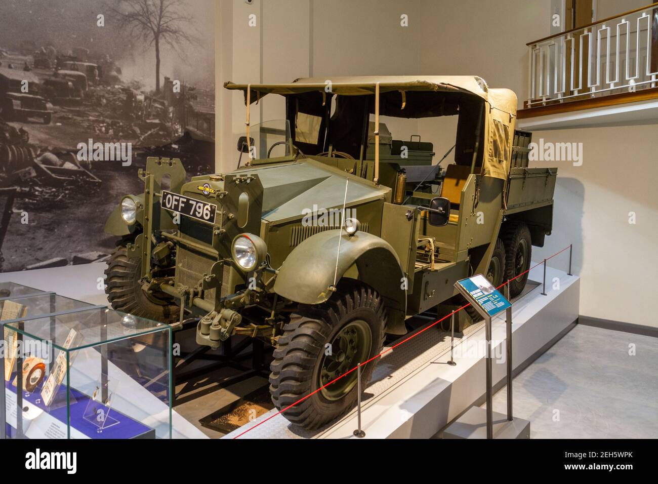 A Morris Commercial vehicle in the REME Museum (Royal Electrical and Mechanical Engineers), Lyneham, Wiltshire, UK Stock Photo