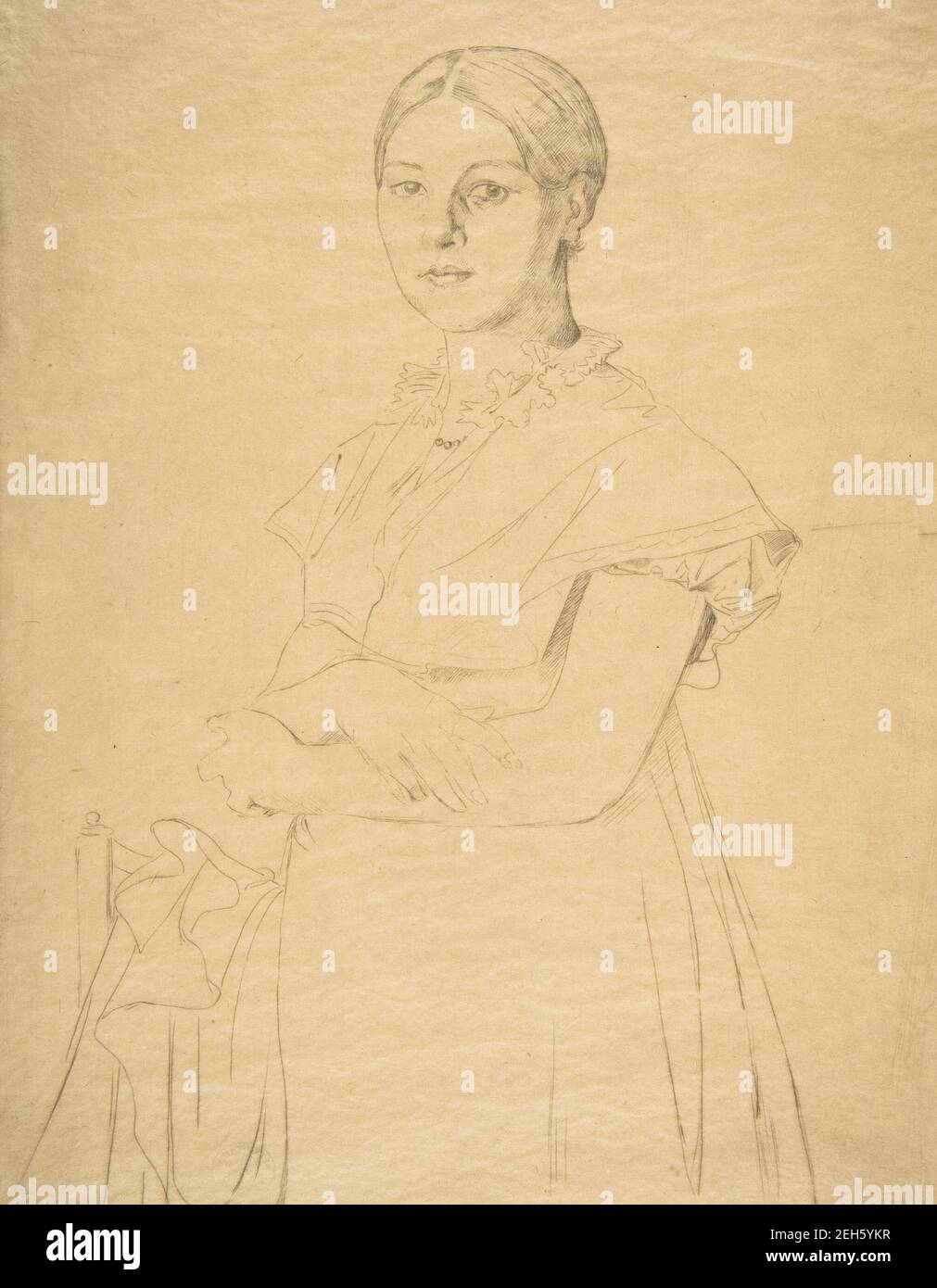 Madame Granger, after Ingres, 1867. Stock Photo